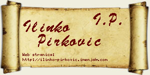 Ilinko Pirković vizit kartica